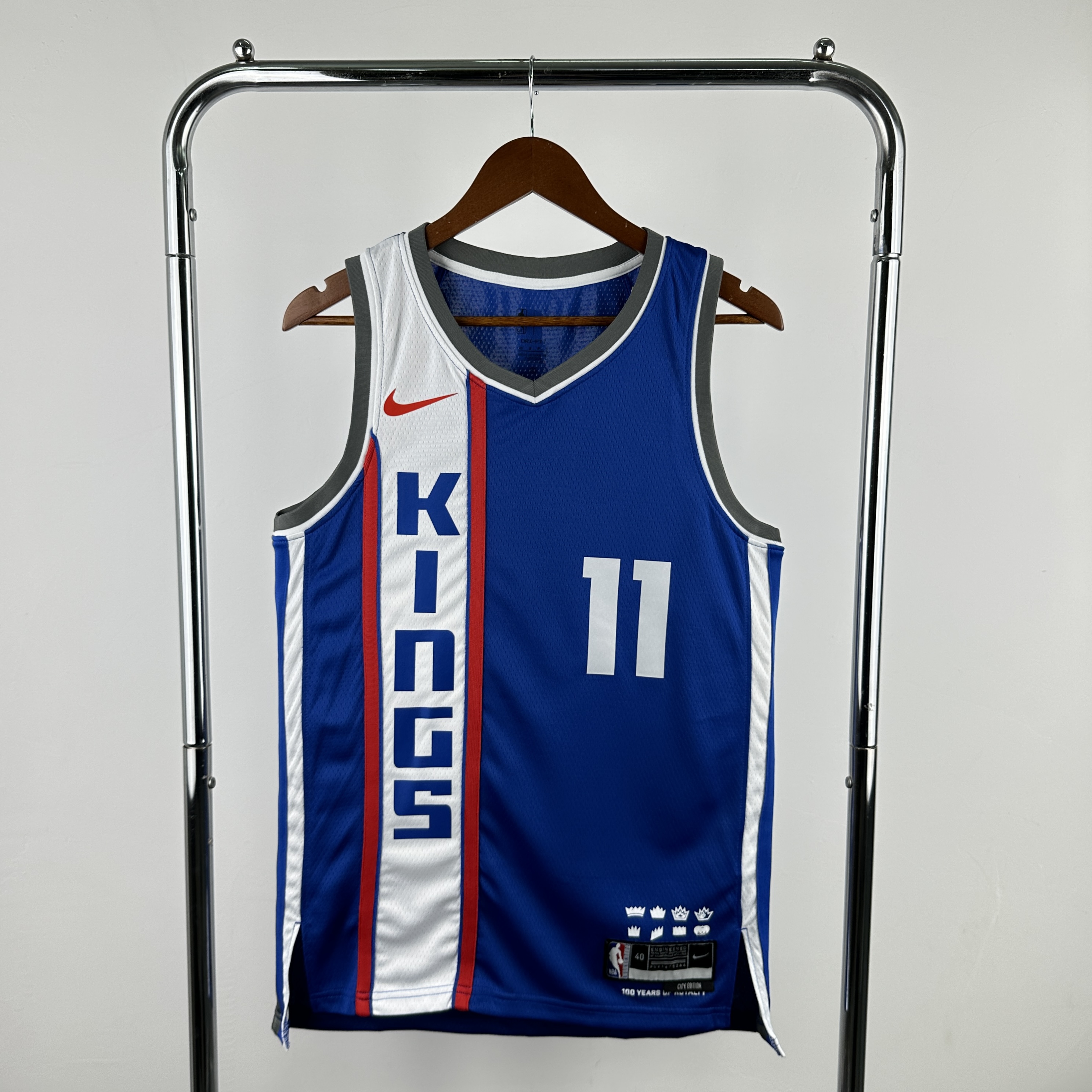 Men Sacramento Kings 11 Sabonis Blue Season Nike 2024 NBA Jersey